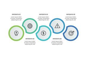 Creative concept for infographic with 5 steps, options, parts or processes. Business data visualization. vector