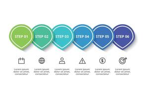 Creative concept for infographic with 6 steps, options, parts or processes. Business data visualization. vector