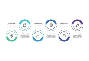 Creative concept for infographic with 6 steps, options, parts or processes. Business data visualization. vector