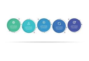 Creative concept for infographic with 5 steps, options, parts or processes. Business data visualization. vector