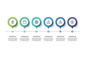 Creative concept for infographic with 6 steps, options, parts or processes. Business data visualization. vector