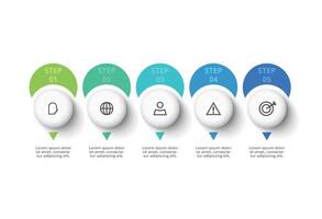 Creative concept for infographic with 5 steps, options, parts or processes. Business data visualization. vector