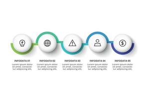 Creative concept for infographic with 5 steps, options, parts or processes. Business data visualization. vector