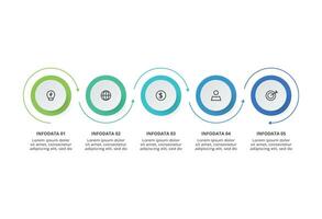 Creative concept for infographic with 5 steps, options, parts or processes. Business data visualization. vector