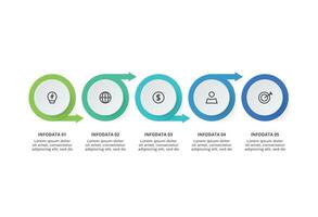 Creative concept for infographic with 5 steps, options, parts or processes. Business data visualization. vector