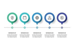 Creative concept for infographic with 5 steps, options, parts or processes. Business data visualization. vector