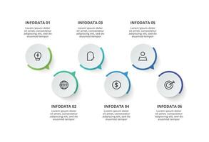 Creative concept for infographic with 6 steps, options, parts or processes. vector