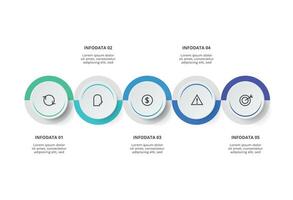 Creative concept for infographic with 5 steps, options, parts or processes. vector