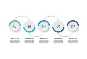 Creative concept for infographic with 5 steps, options, parts or processes. vector