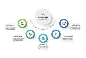 Creative concept for infographic with 5 steps, options, parts or processes. vector