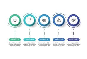 Creative concept for infographic with 5 steps, options, parts or processes. vector