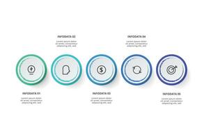 Creative concept for infographic with 5 steps, options, parts or processes. vector