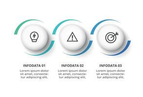 Creative concept for infographic with 3 steps, options, parts or processes. vector