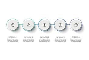 Creative concept for infographic with 5 steps, options, parts or processes. vector