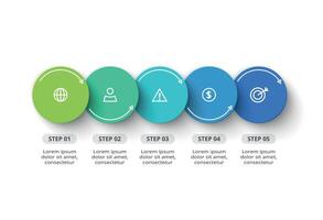 Creative concept for infographic with 5 steps, options, parts or processes. vector