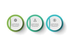 Creative concept for infographic with 3 steps, options, parts or processes. vector
