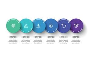 Creative concept for infographic with 6 steps, options, parts or processes. vector