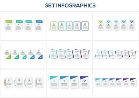 Set infographic with 4, 5, 6 steps, options, parts or processes. Business data visualization. vector