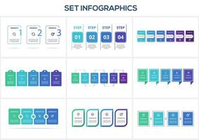 Set infographic with 3, 4, 5, 6 steps, options, parts or processes. Business data visualization. vector