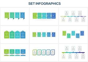 Set infographic with 4, 5, 6, 7 steps, options, parts or processes. Business data visualization. vector