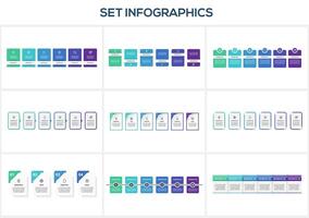 Set infographic with 4, 6 steps, options, parts or processes. Business data visualization. vector