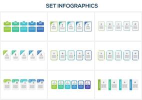 Set infographic with 4, 5, 6, steps, options, parts or processes. Business data visualization. vector