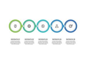 Creative concept for infographic with 5 steps, options, parts or processes. Business data visualization. vector