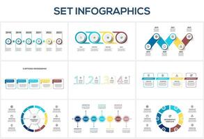 Set infographic with 4, 5, 6, 7 steps, options, parts or processes. Business data visualization. vector