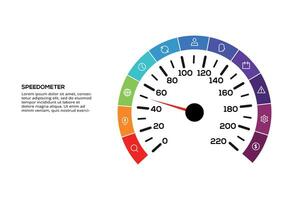 Speedometer infographic with 12 elements template for web, business, presentations, illustration. Business data visualization. vector