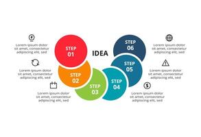 Creative concept for infographic with 6 steps, options, parts or processes. vector