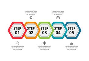 Creative concept for infographic with 5 steps, options, parts or processes. vector