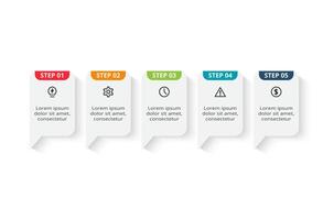 Creative concept for infographic with 5 steps, options, parts or processes. vector