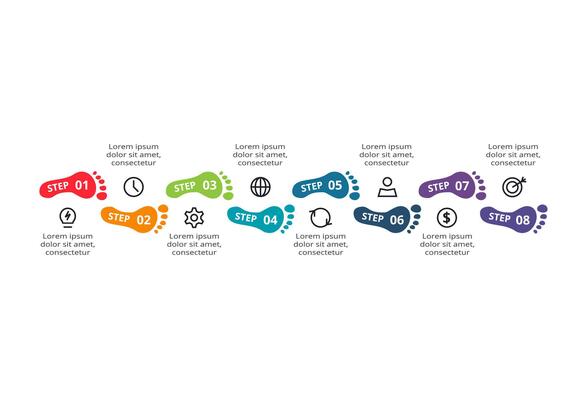 Creative concept for infographic with 8 steps, options, parts or processes.