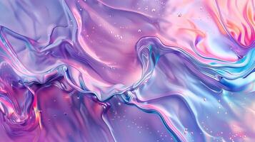 Abstract fluid with iridescent pastel texture background image. Delicate pattern. Tranquil and elegant iridescence photo backdrop wallpaper realistic. Holographic concept photorealistic