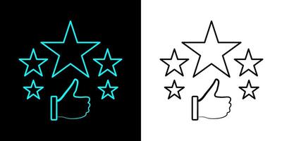 Customer review rating with 5 stars and thumb up feedback. Five star rating badge, review rating icon. vector