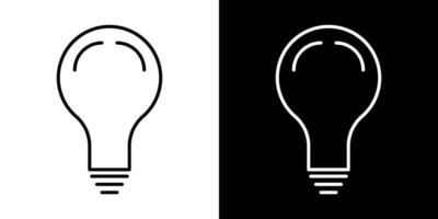Light bulb outline icon illustration. illuminated lamp. vector