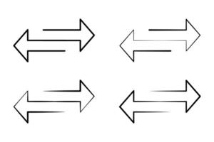 Reverse arrow to right and left line icon. Reverse double arrow pointer. vector