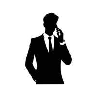 Businessman Silhouette Talking on Phone - Professional Illustration for Corporate Presentations and Marketing Materials vector