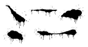 Abstract background. spray paint graffiti banners and ink splashes, ink blots. Spray Paint Element isolated on White Background vector