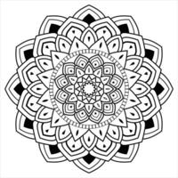 Mandala design, Floral circular mandala design, black and white background with mandala design vector