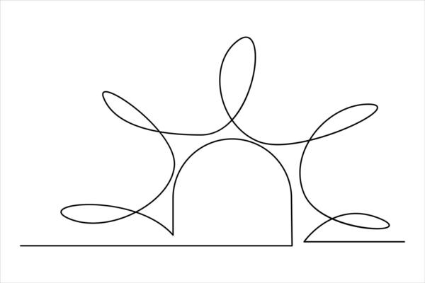 Continuous one line drawing sun art Summer sun contour line sign line art illustration