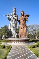 Big statue of Lord Radha Krishna near Delhi International airport, Delhi, India, Lord Krishna and Radha big statue touching sky at main highway Mahipalpur, Delhi photo
