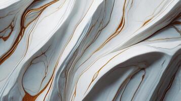 marble texture in natural patterned for background and design, white and orange waves photo