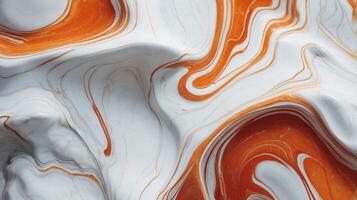 marble texture in natural patterned for background and design, white and orange waves photo