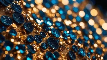Festive twinkle glitters background, abstract sparkle backdrop. glittering sparks with glow effect photo