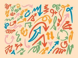 Scribble Abstract Arrow Sign Collection vector