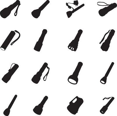 a set of different types of flashlight and other items