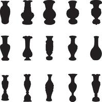 silhouettes of vases on a white background vector