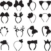 a set of different headbands and bows vector