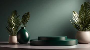 Minimal art background with copy space for cosmetics product presentation, 3D podium, copy space photo